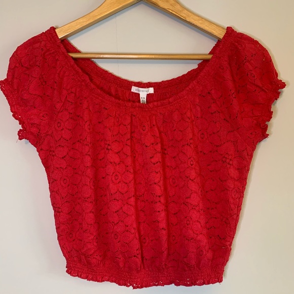 Aeropostale Tops - 🌟 3/$20 Aeropostale Red Lace Crop Top
